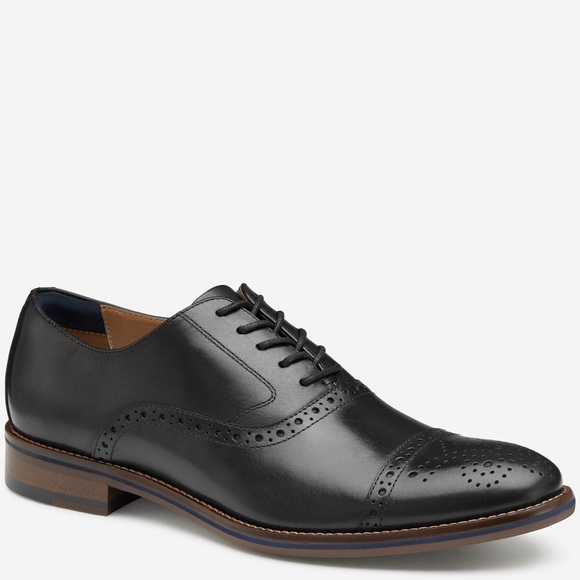 Johnston & Murphy Other - Johnston & Murphy Conard 2.0 Cap Toe Black Leather Oxford Shoes, 9.5